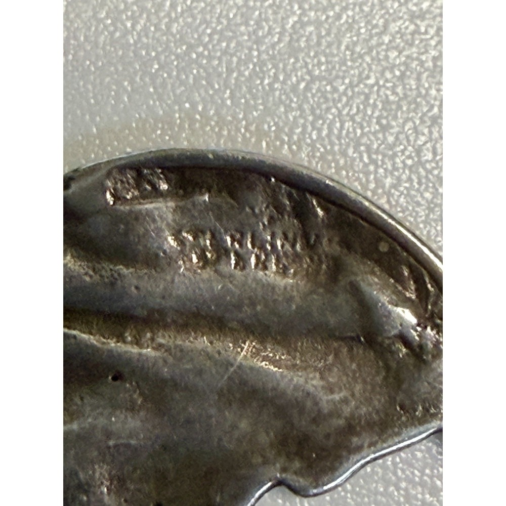 Vintage Sterling Silver Pendant with Girl's Face Hat Crescent Moon Silhouette - Picture 10 of 12